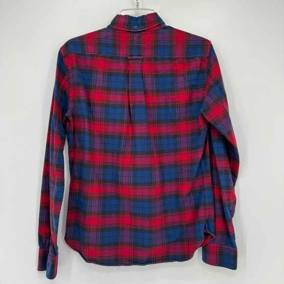 Todd Snyder Men’s Small Red Blue Plaid Flannel Long Sleeve Button Down Shirt - Picture 3 of 6
